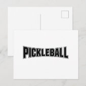 黒と白のピックルボール告知カードデザイン 案内ポストカード (正面/裏面)