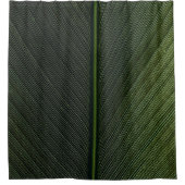 黒と白のピンストライプの繊維に緑の金属棒 シャワーカーテン (正面)