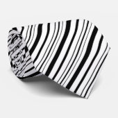 黒と白のピンストライプパターン ネクタイ (ロール)