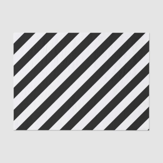黒と白のファンシーな斜めストライプ模様 薄葉紙 (正面)