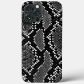 黒と白のフェイクスネークスキン Case-Mate iPhoneケース (裏面)