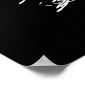 黒と白のフクロウアート ポスター (角)