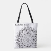 黒と白のフクロムマンダラ再利用可能なトートバッグ トートバッグ (裏面)