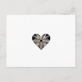 黒と白のフラクタルアート ハート型 ポストカード (正面)