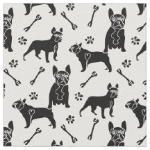 黒と白のフランス犬