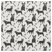 黒と白のフランス犬 ファブリック (見本)