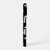 黒と白のフルール・ド・リス柄 iPhone 16ケース (右側面)