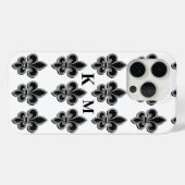 黒と白のフルール・ド・リス Case-Mate iPhoneケース (裏面 (横))