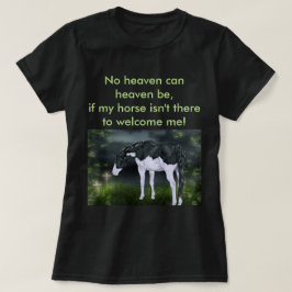 黒と白のフレームオヴェロペイントホース Tシャツ