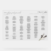 黒と白のフローラアルファベットのシーティングチャートLG アクリルサイン (正面)