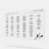 黒と白のフローラアルファベットのシーティングチャートLG アクリルサイン (傾斜)