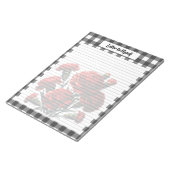 黒と白のフローラギンガム_自分自身への手紙 ノートパッド (アングル)