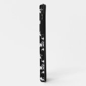 黒と白のフローラルダマスク模様 Case-Mate iPhoneケース (裏面/左)