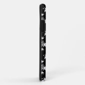 黒と白のフローラルダマスク模様 Case-Mate iPhoneケース (裏面/右)