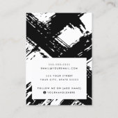 黒と白のブラシストロークのイヤリングディスプレイカード 名刺 (裏面)