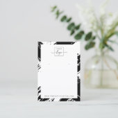 黒と白のブラシストロークのイヤリングディスプレイカード 名刺 (スタンド正面)