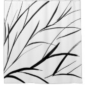 黒と白のブラシ仕上げテクスチャ シャワーカーテン (正面)