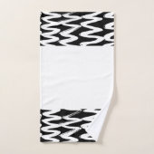 黒と白のブラシ仕上げテクスチャ バスタオルセット (ハンドタオル)