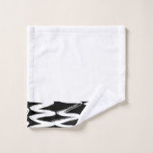 黒と白のブラシ仕上げテクスチャ バスタオルセット (ウォッシュタオル)