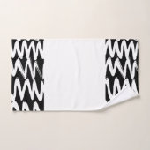 黒と白のブラシ仕上げテクスチャ バスタオルセット (ハンドタオル)