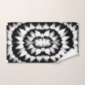 黒と白のブラシ バスタオルセット (ハンドタオル)