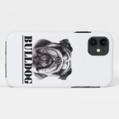 黒と白のブルドッグ Case-Mate iPhoneケース (裏面(横))