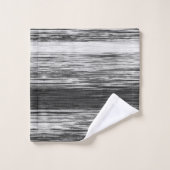 黒と白のブレンド線抽象芸術 バスタオルセット (ウォッシュタオル)