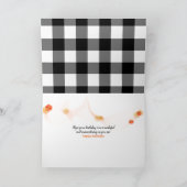 黒と白のプライドの誕生日に咲くヒマワリ カード (内部)