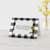 黒と白のプライドの誕生日に咲くヒマワリ カード (黄色い花)