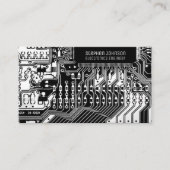 黒と白のプリント基板エンジニアリング 名刺 (正面)