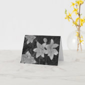 黒と白のプレーリーリリー折り畳みグリーティングカード カード (黄色い花)