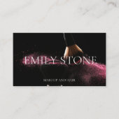 黒と白のヘアメイクアップ名刺 名刺 (正面)