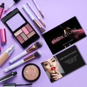 黒と白のヘアメイクアップ名刺 名刺