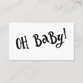 黒と白のベビーシャワーのおむつラッフルカード エンクロージャーカード (裏面)