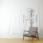 黒と白のベビーシャワー背景 タペストリー (インサイチュ(横))