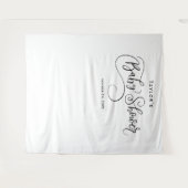 黒と白のベビーシャワー背景 タペストリー (正面(横))