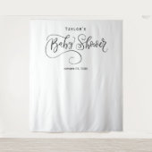 黒と白のベビーシャワー背景 タペストリー (正面)