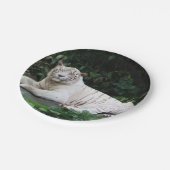 黒と白のベンガルのトラと笑顔 ペーパープレート (アングル)