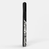 黒と白のペイズリー Case-Mate iPhoneケース (裏面/右)