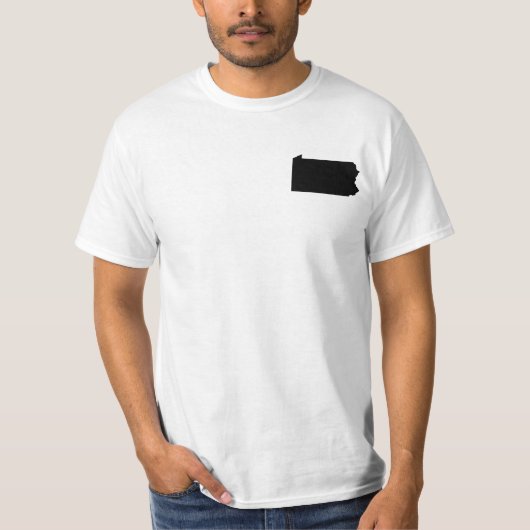 黒と白のペンシルベニア州 Tシャツ (正面)