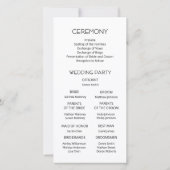黒と白のペーパーカットローズ | 結婚式プログラム (裏面)