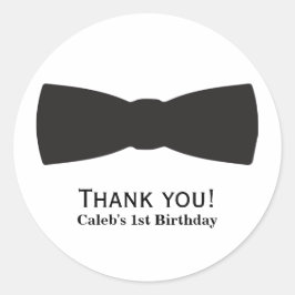 黒と白のボウタイタキシード少年パーティーの好意 ラウンドシール