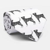 黒と白のボクサー犬のかわいいパターン ネクタイ (ロール)