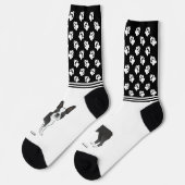 黒と白のボストンテリアの名前と手 ソックス (左)