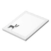 黒と白のボストンテリアの漫画の犬と足 ノートパッド (回転)