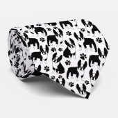 黒と白のボストンテリアー ネクタイ (ロール)