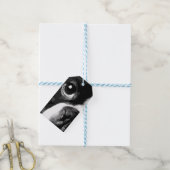 黒と白のボストンテリア ギフトタグ (より糸付き)