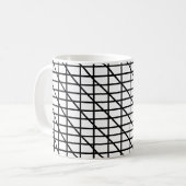 黒と白のボーダー模様 コーヒーマグカップ (正面左)
