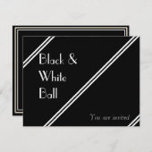 黒と白のボール 招待状 (正面/裏面)
