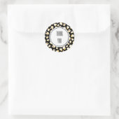 黒と白のポップコーンのパタパーソナライズされたーン ラウンドシール (バッグ)